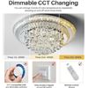 Image 1 : Sunny Hawaii Elegant LED Crystal Raindrop Ceiling Light,20" Flush Mount Chandelier Light Fixture wit