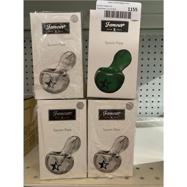 Famous X Spoon Pipes  Glass Lot of 4