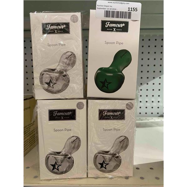 Famous X Spoon Pipes Glass Lot of 4