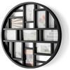 Image 1 : Umbra Luna Collage Picture Frame Holds Nine 4x6" Photos, Large 22-Inch Diameter, Black