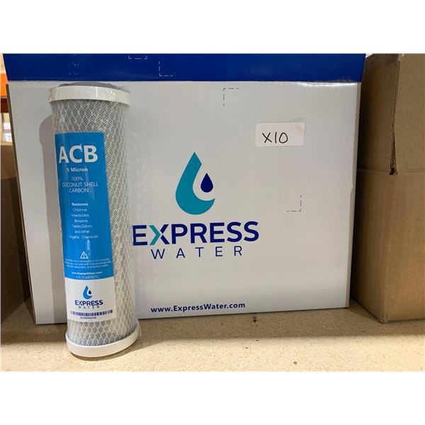 Express WaterACB 5 Micron 100% Coconut Shell Carbon Water Filter x 10