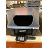 Image 1 : Cat Litter Box with Scatter Shield and Scoop, Open Top High Sided Cat Litter Pan, Black