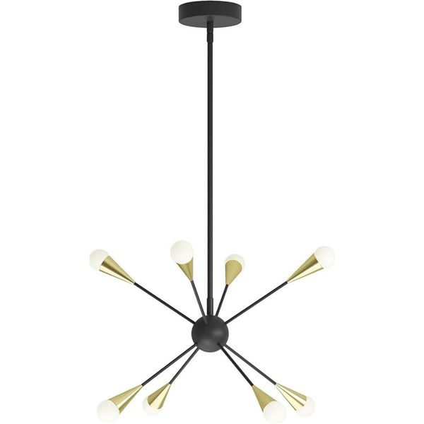 Artika Wayden 21W LED Integrated Sputnik Pendant Light Fixture, Black and Gold Ideal for Dining Room