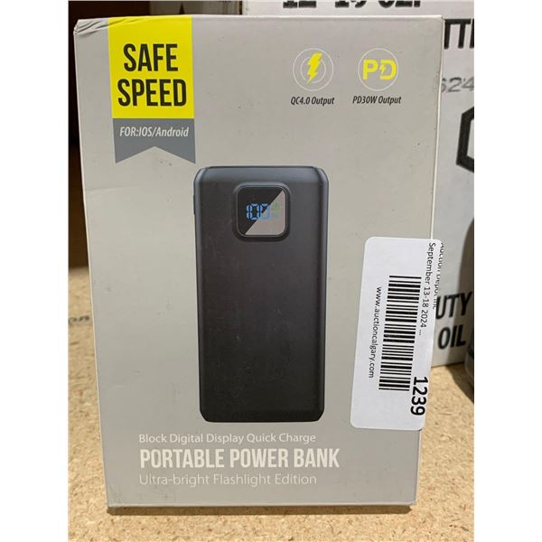 Block Digital Display Quick Charge Portable Power Bank Ultra Bright Flashlight Edition