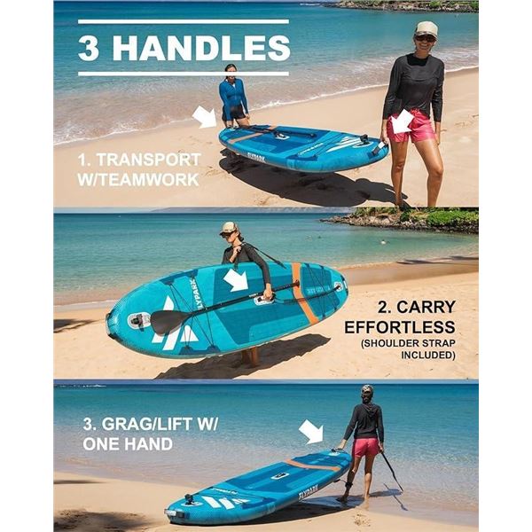 Flypark 10'8x35 Fishing&Family Stable Inflatable Paddle Boards, Extra Wide SUP Paddleboard Inflatabl