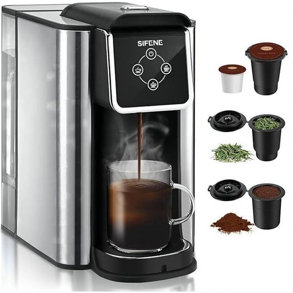 SiFENE Coffee Machine, 3 in 1 Single Serve Coffee Maker, Personal Coffee Brewer for K-Pod Capsule, L
