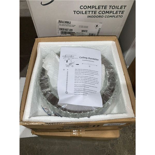 Ceiling Mount Crystal And Mirror Chandelier with Remote