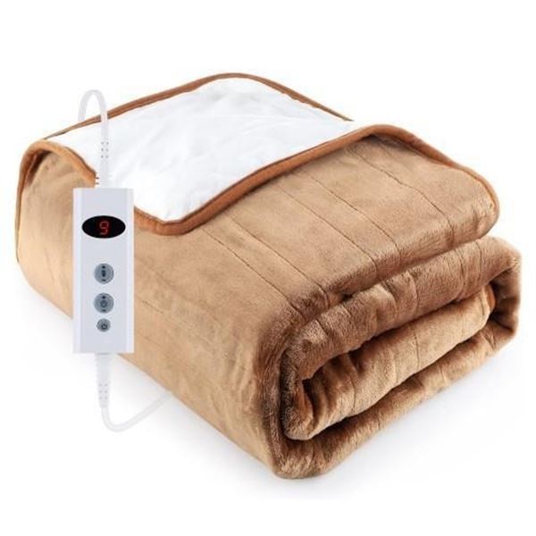 BASEIN Electric Blanket Full Body 50 * 60" Soft Flannel Heating Blanket with Auto-Off, 10 Heating Le