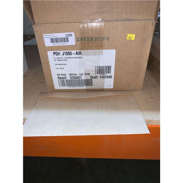 Natural Kraft Envelopes 5 3/4" x 9" Count of 500