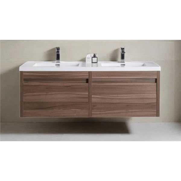 Golden Elite Labrador 60" Doble Basin - 2 Drawer Vanity in Walnuit Finish