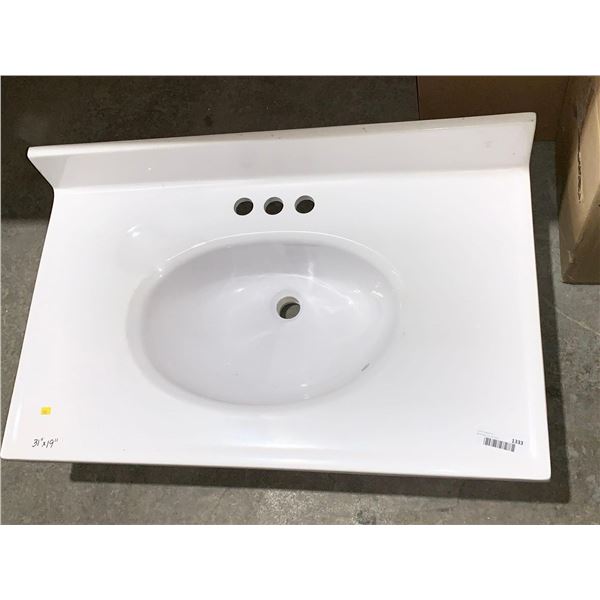 Surface Mount Single Basin Sink White 31" x 19"