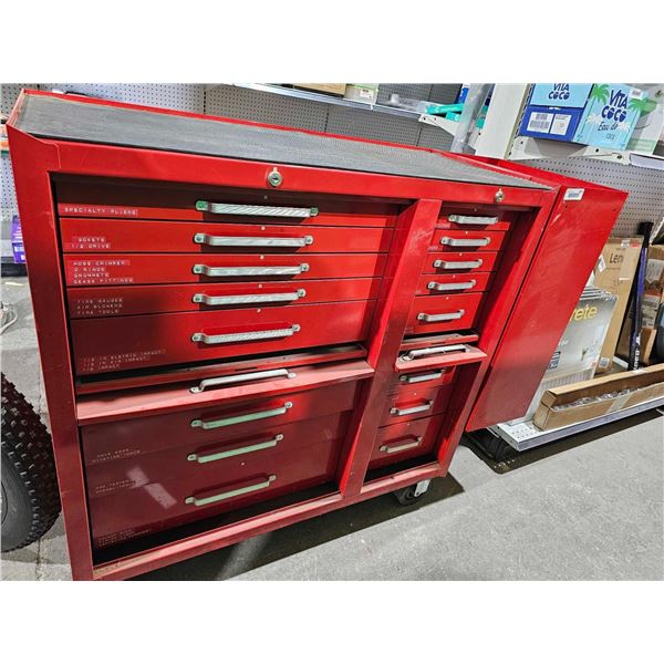 LTD Rolling 16 Drawer Tool Chest with Hanging Add On Side Cabinet **NO KEYS**