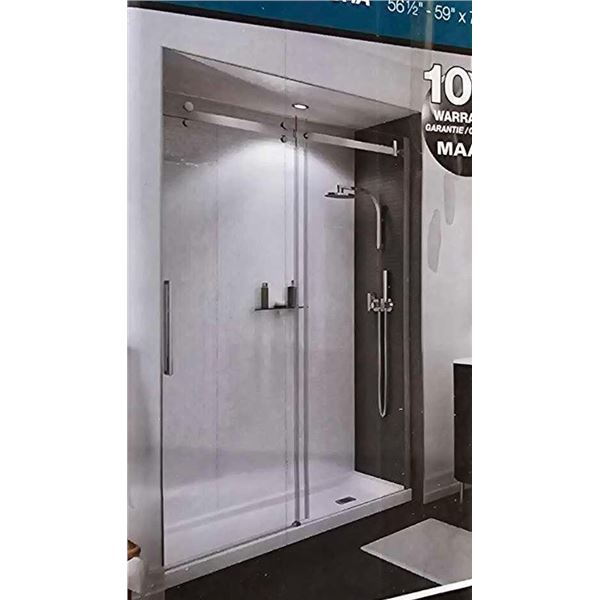 MAXX Halo Slider 60 Doors 56 1/2 - 59x78 3/4 - Chrome & Clear Glass