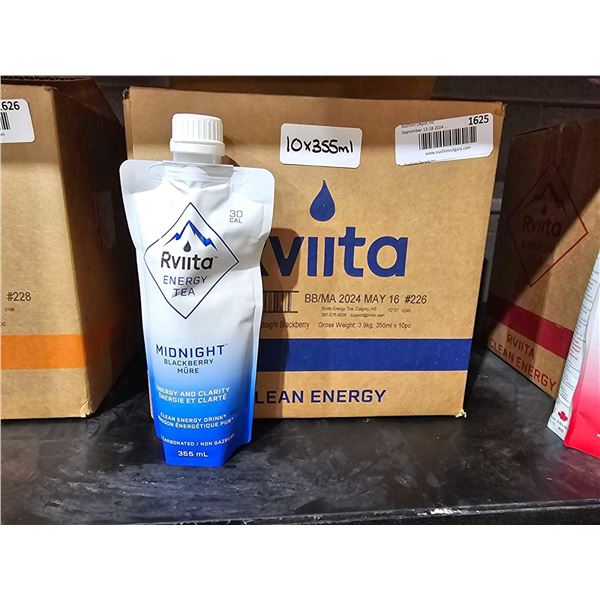 Rviita Energy Tea Midnight Blackberry 10x355ml