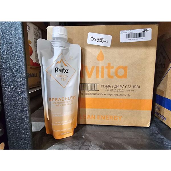 Rviita Energy Tea Speachlees Peach Green Tea  10x355ml