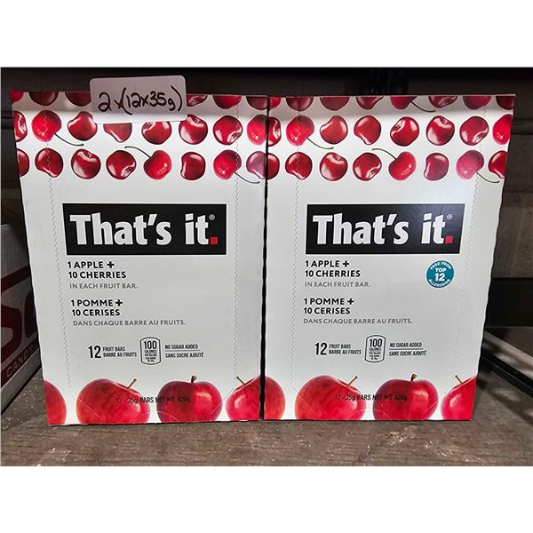 That's It Nutrition Bar Apple + Cherry Bars 2x(12x35g)