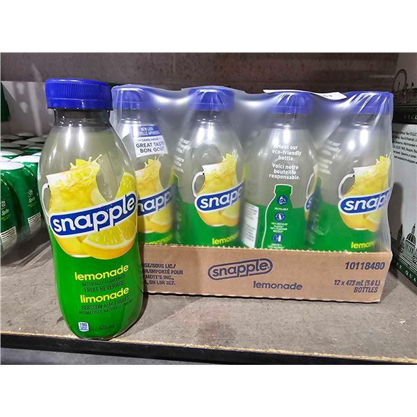 Snapple Naturally Flavoured Fruit Beverage Lemonade, 473mL, 12-Count