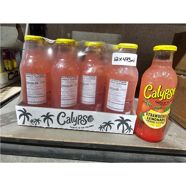 Calypso Lemonade Southern Peach Bottles, 473ml Pack of 12