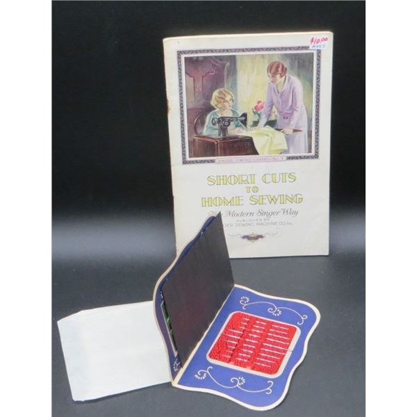 Vintage Sunbeam White Bread Sewing Kit & Singer Short Cuts To Home Sewing