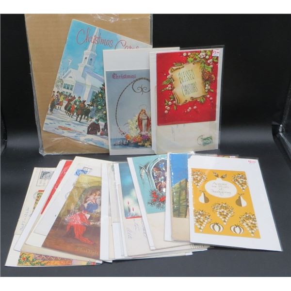 Vintage Post Cards & Envelopes With Stamps & Christmas Carols Book