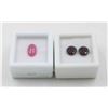 Image 1 : #162-UNTREATED GARNET 3.65CT  & HEATED  RUBY 2.50C