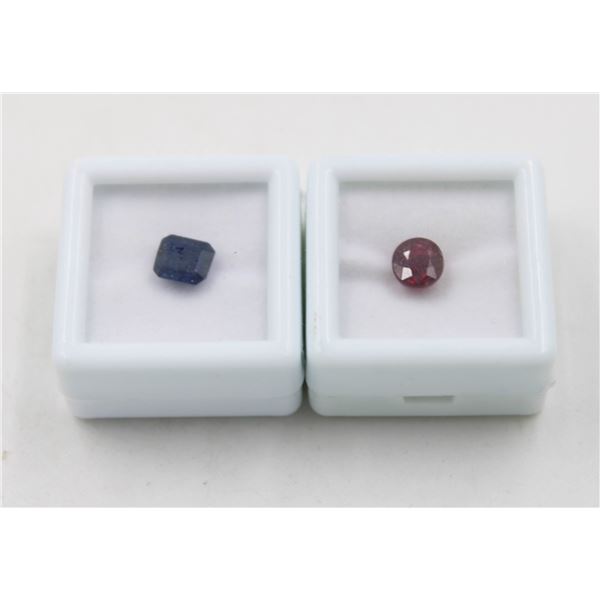 #158-HEATED RED RUBY 2.26CT & BLUE SAPPHIRE 1.95CT