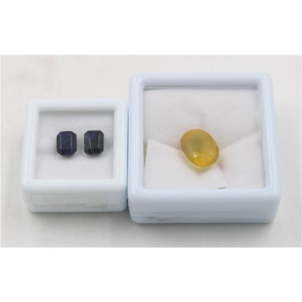#170-HEATED SAPPHIRE 4.55 CT & YELLOW OPAL 4.65 CT