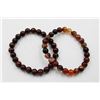 Image 1 : #150-NATURAL RED TIGER EYE & BROWN AGATE BRACELET