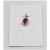 Image 1 : #39-HEATED RED RUBY & CZ PENDANT