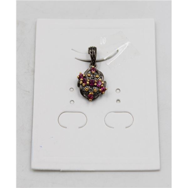 #62-UNTREATED RED GARNET  PENDANT
