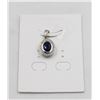 Image 1 : #86-HEATED BLUE SAPPHIRE & CZ PENDANT
