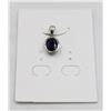 Image 1 : #70-HEATED BLUE SAPPHIRE PENDANT