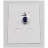 Image 1 : #80-HEATED BLUE SAPPHIRE & CZ PENDANT
