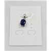 Image 1 : #79-HEATED BLUE SAPPHIRE & CZ PENDANT