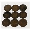 Image 1 : x9 VARIOUS DATES & GRADES CANADA LARGE 1c COINS