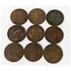 Image 2 : x9 VARIOUS DATES & GRADES CANADA LARGE 1c COINS