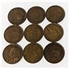 Image 2 : x9 VARIOUS DATES & GRADES CANADA LARGE 1c COINS
