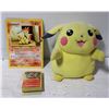 Image 1 : PIKACHU FIGURE, POKEMON CARDS W/JUMBO CARD