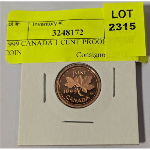 1999 CANADA 1 CENT PROOF FINISH COIN