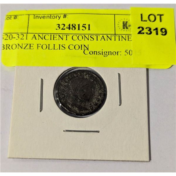 320-321 ANCIENT CONSTANTINE BRONZE FOLLIS COIN