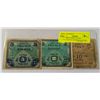 Image 1 : x3 VARIOUS WWII ALLIED OCCUPATION CURRENCY NOTES