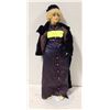 Image 1 : PORCELIN DOLL BLONDE LADY- PURPLE SATIN DRESS,