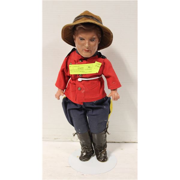 PORCELIN RCMP DOLL - LEATHER BLACK BOOTS, BROWN