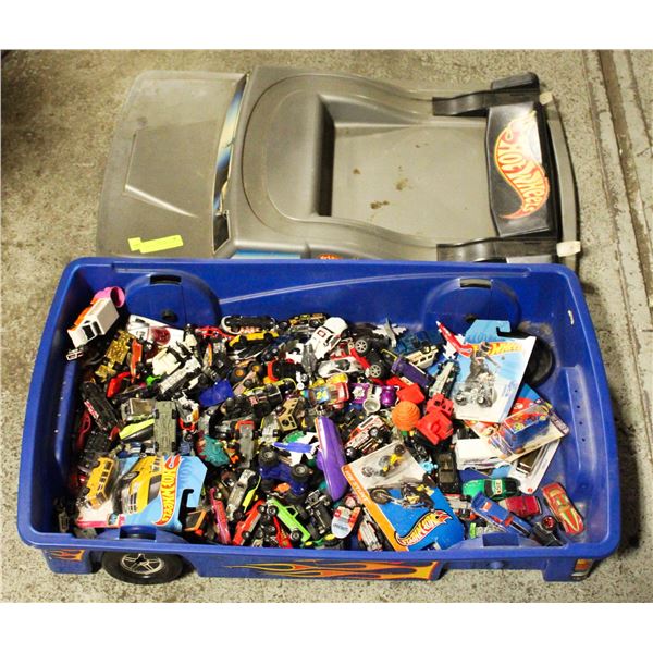 LARGE TOTE OF 80TH HOTWHEELS