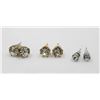 Image 1 : 3 PAIRS SOLITAIRE EARRINGS TOGETHER-ESTATE