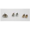 Image 1 : 3 PAIRS SOLITAIRE EARRINGS TOGETHER-ESTATE