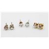 Image 1 : 3 PAIRS SOLITAIRE EARRINGS TOGETHER-ESTATE