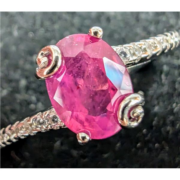 BZ2021-11C SILVER GENUINE RUBY RING