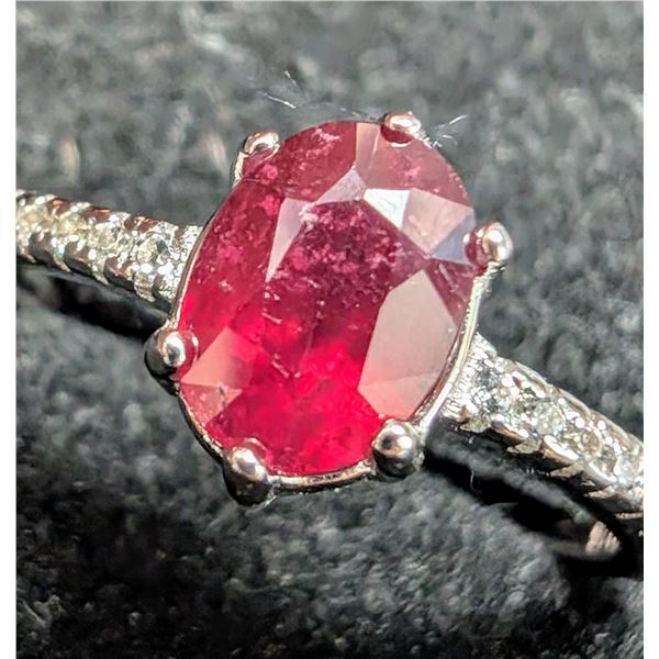BZ2021-21C SILVER GENUINE RUBY RING