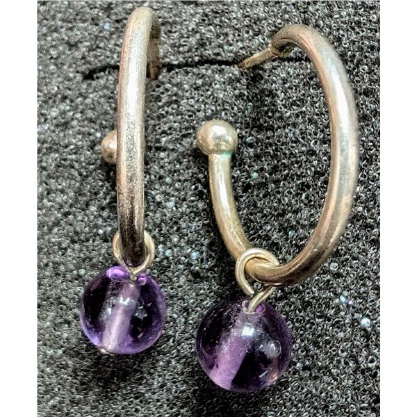 BZ2021-27C SILVER GENUINE GEMSTONE EARRINGS